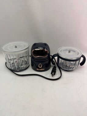 Veroline Compact Electric Food Processor with Two Glass Jars Navy